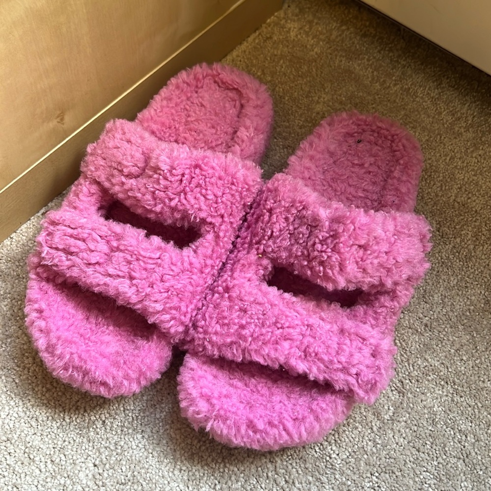 Pink Fuzzy Slippers
